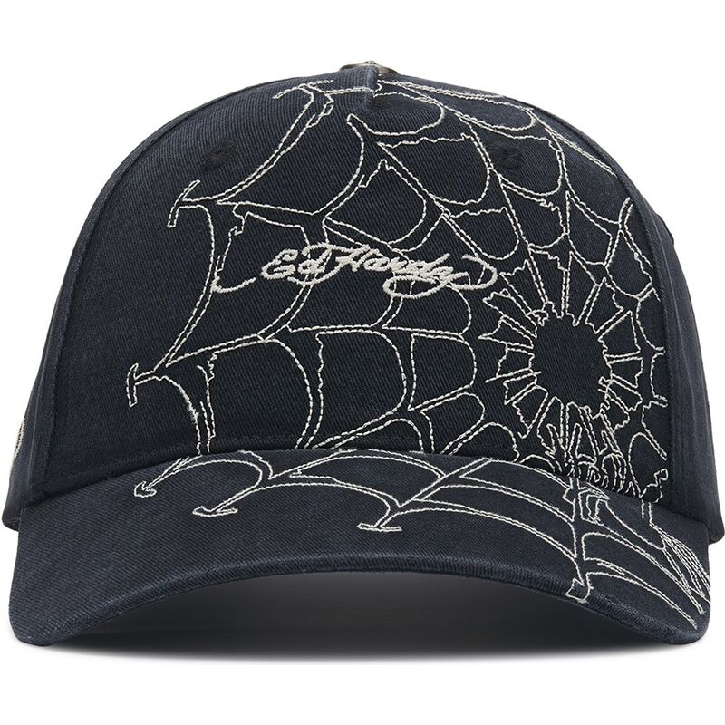 gorra-curva-negra-y-blanca-ajustable-spiderweb-de-ed-hardy
