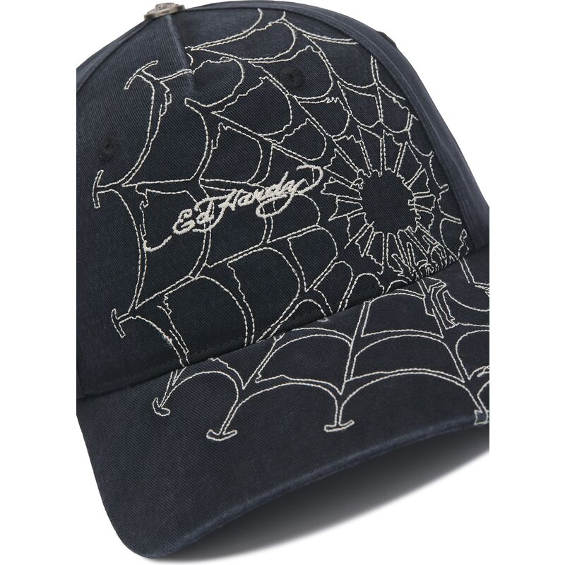 gorra-curva-negra-y-blanca-ajustable-spiderweb-de-ed-hardy