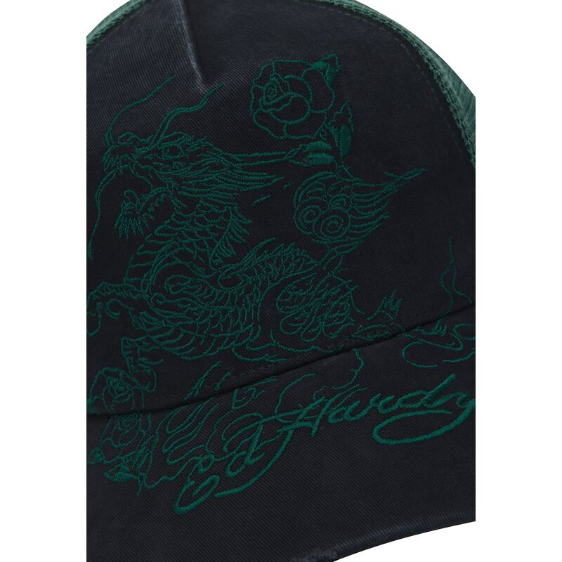 gorra-trucker-negra-y-verde-outline-dragon-distressed-de-ed-hardy