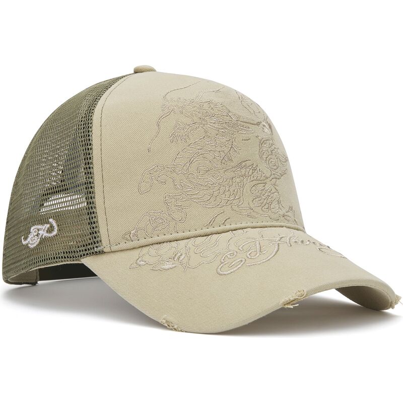 gorra-trucker-khaki-outline-dragon-de-ed-hardy