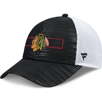 Gorra trucker negra y blanca Structured Meshback de Chicago Blackhawks NHL de Fanatics