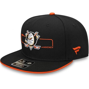 Fanatics Flat Brim Structured Anaheim Ducks NHL Black and Orange Snapback Cap