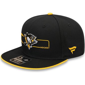 Fanatics Flat Brim Structured Pittsburgh Penguins NHL Black and Yellow Snapback Cap