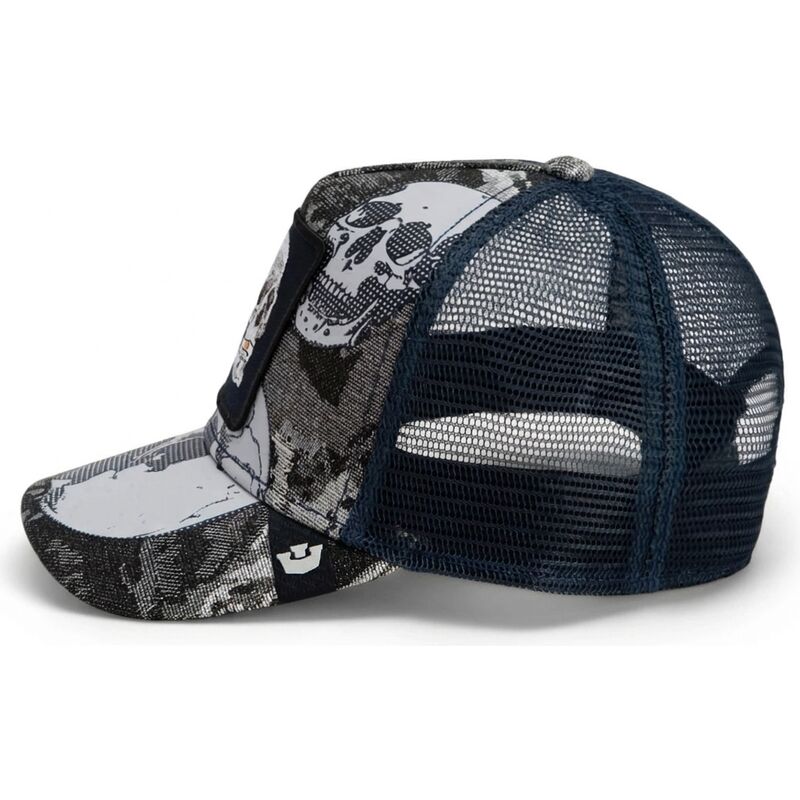 gorra-trucker-negra-y-azul-calavera-bone-head-danger-the-farm-de-goorin-bros