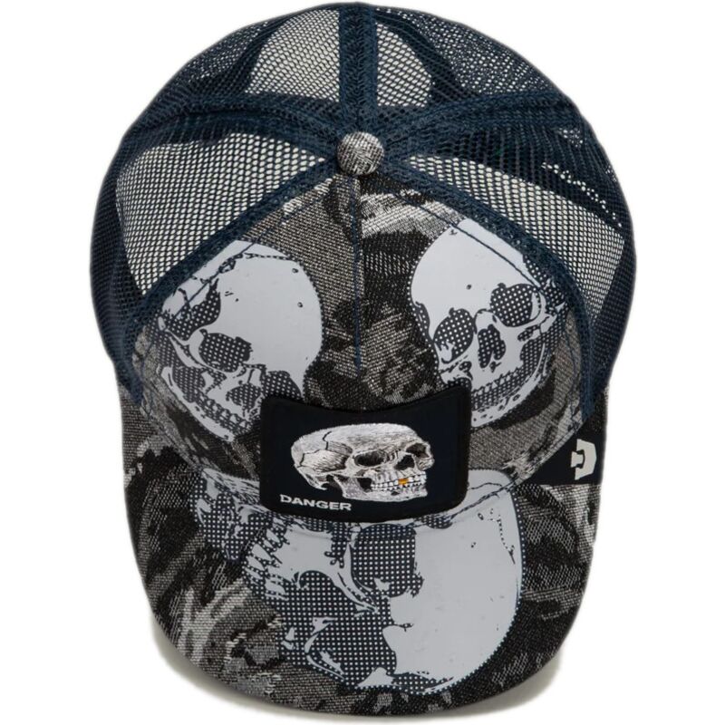 gorra-trucker-negra-y-azul-calavera-bone-head-danger-the-farm-de-goorin-bros