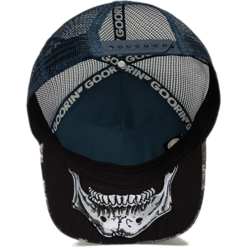 gorra-trucker-negra-y-azul-calavera-bone-head-danger-the-farm-de-goorin-bros