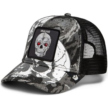 Goorin Bros. Skull Bone Head Unalive The Farm Black Trucker Hat