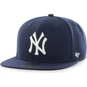 cappellino-visiera-piatta-blu-marino-snapback-tinta-unita-di-mlb-new-york-yankees-di-47-brand