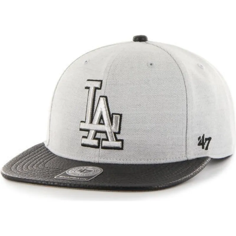petten-plat-grijs-snapback-lateral-van-los-angeles-dodgers-mlb-van-47-brand