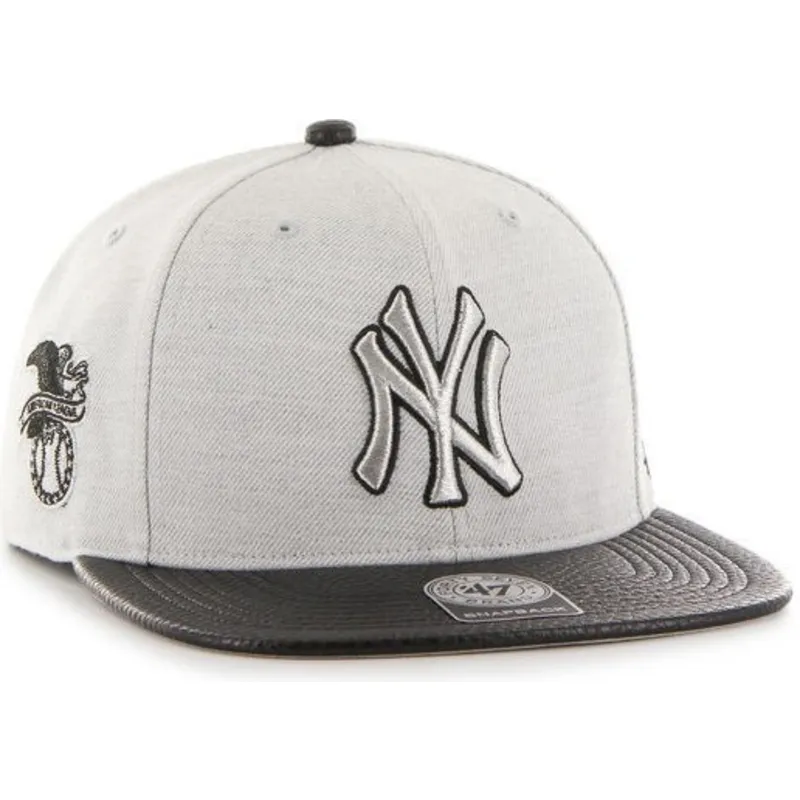 petten-plat-grijs-snapback-lisa-lateral-van-new-york-yankees-mlb-van-47-brand
