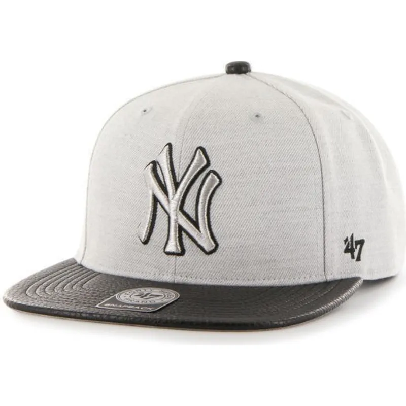 petten-plat-grijs-snapback-lisa-lateral-van-new-york-yankees-mlb-van-47-brand