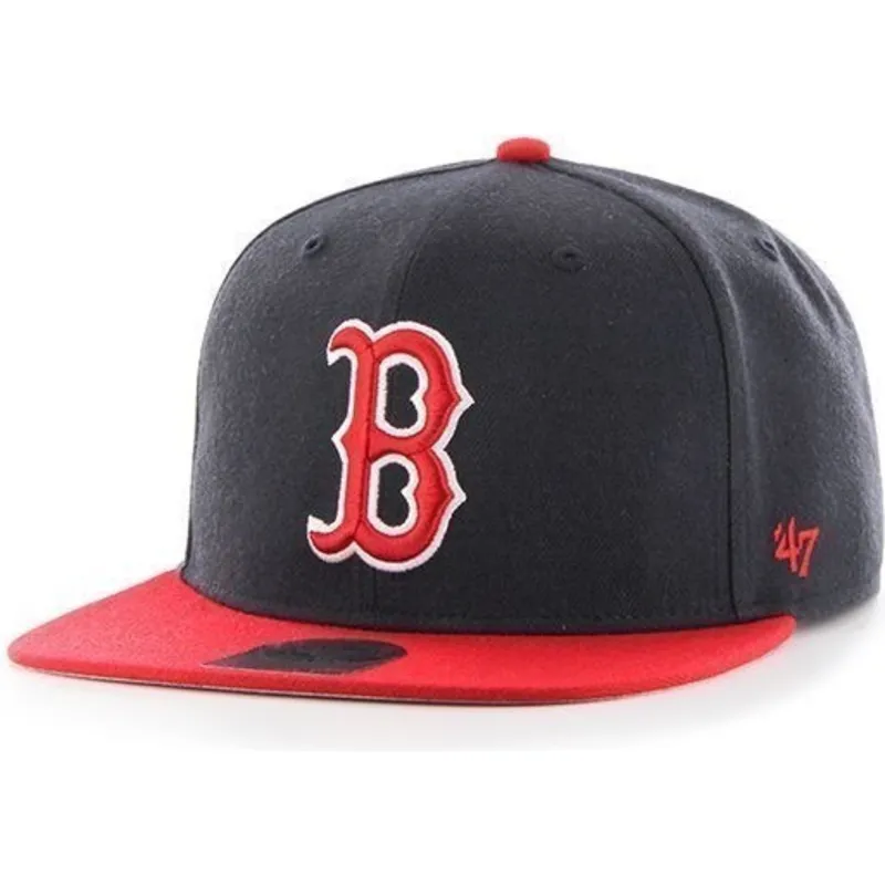 petten-plat-marineblauw-snapback-van-boston-red-sox-mlb-van-47-brand