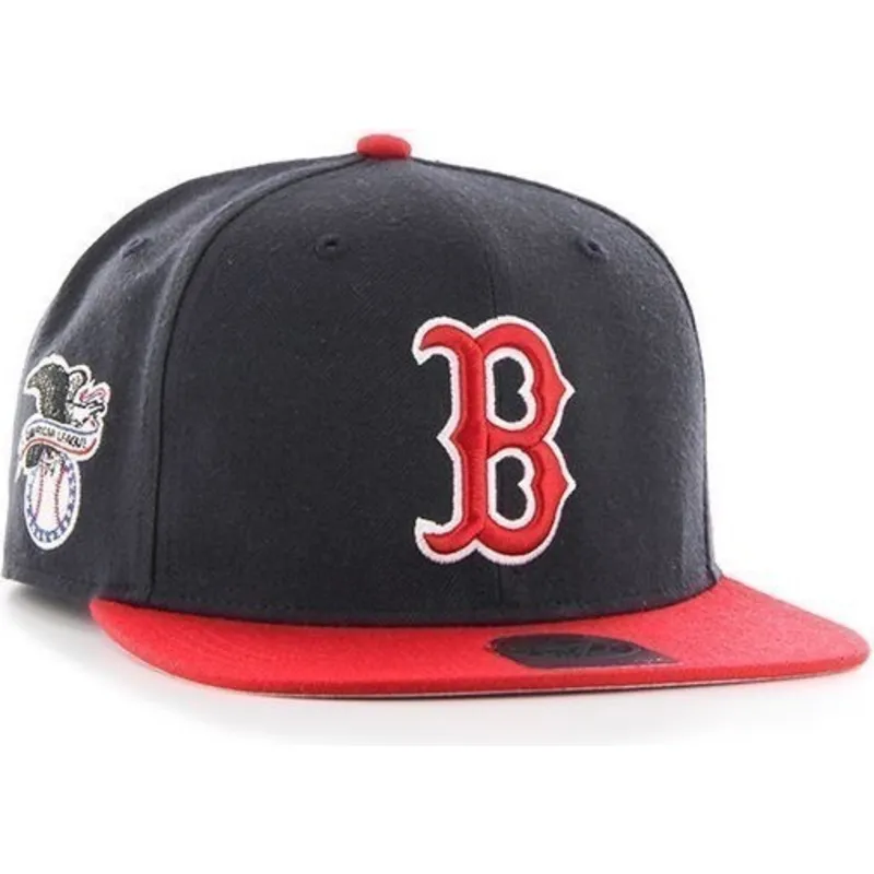 petten-plat-marineblauw-snapback-van-boston-red-sox-mlb-van-47-brand