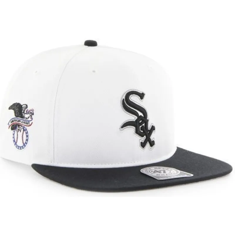 petten-plat-wit-snapback-lateral-van-chicago-white-sox-mlb-van-47-brand