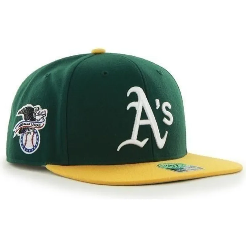 petten-plat-groen-snapback-lisa-lateral-van-oakland-athletics-mlb-van-47-brand