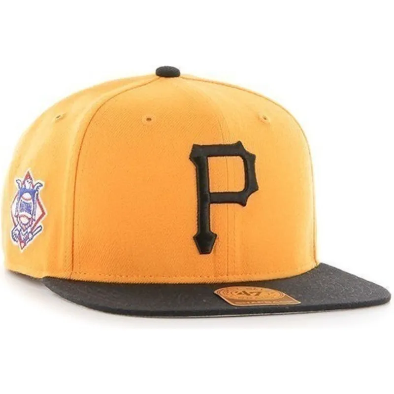petten-plat-geel-snapback-leteral-van-pittsburgh-pirates-mlb-van-47-brand