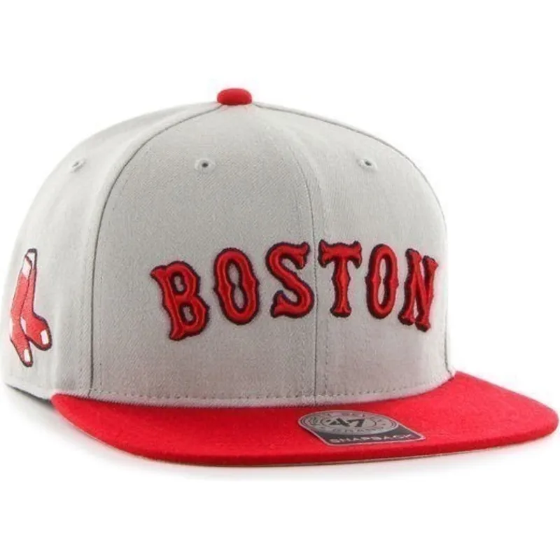 petten-plat-grijs-snapback-lateral-van-boston-red-sox-mlb-van-47-brand petten-plat-grijs-snapback-lateral-van-boston-red-sox-mlb-van-47-brand