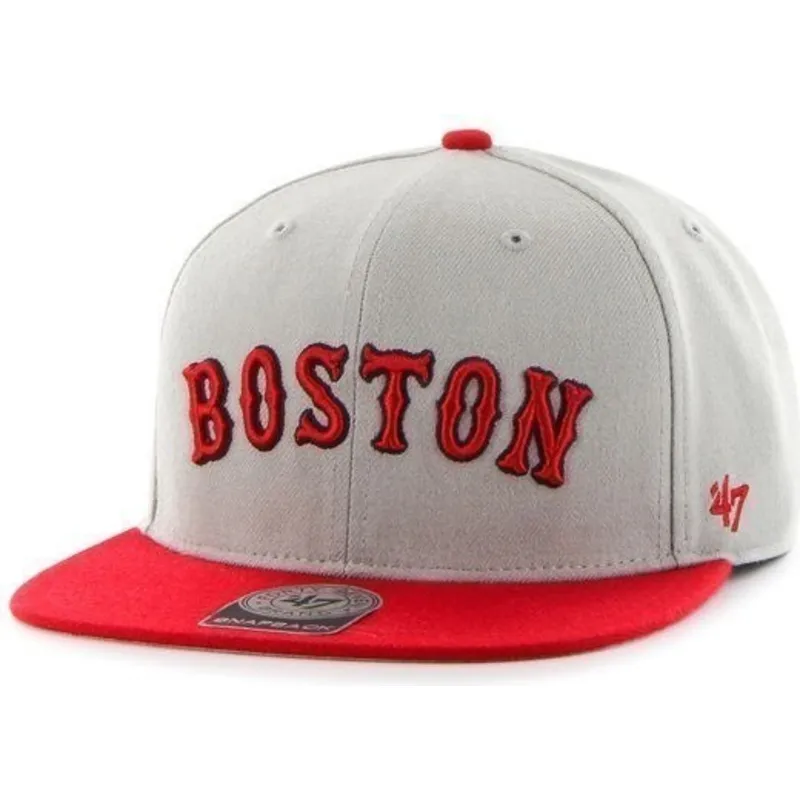 petten-plat-grijs-snapback-lateral-van-boston-red-sox-mlb-van-47-brand petten-plat-grijs-snapback-lateral-van-boston-red-sox-mlb-van-47-brand