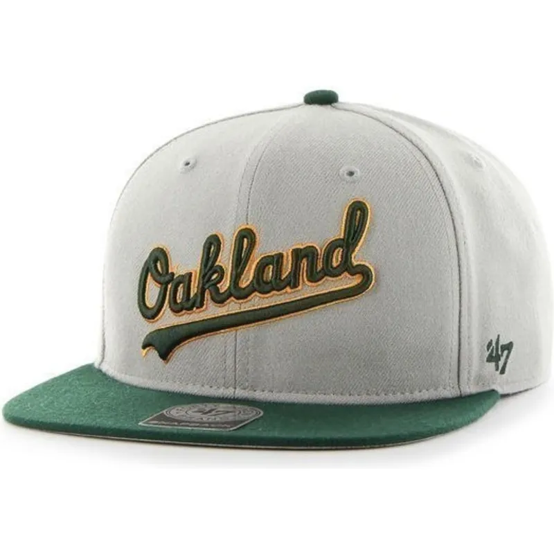 petten-plat-grijs-snapback-lateral-van-oakland-athletics-mlb-van-47-brand