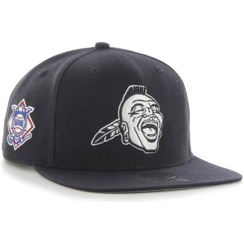 petten-plat-marineblauw-snapback-lateral-van-atlanta-braves-mlb-van-47-brand petten-plat-marineblauw-snapback-lateral-van-atlanta-braves-mlb-van-47-brand