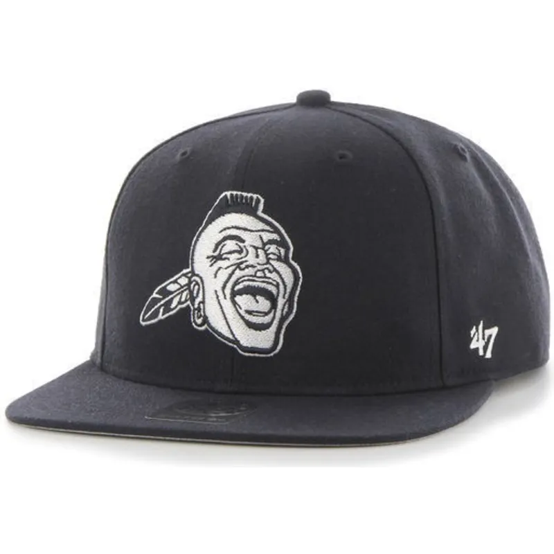 petten-plat-marineblauw-snapback-lateral-van-atlanta-braves-mlb-van-47-brand petten-plat-marineblauw-snapback-lateral-van-atlanta-braves-mlb-van-47-brand