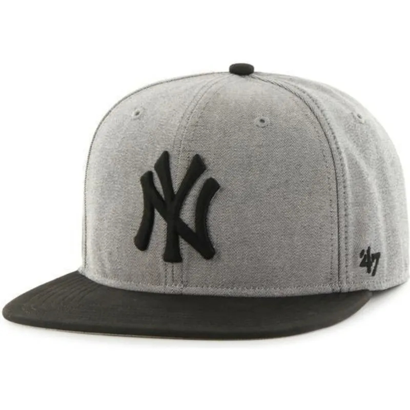 petten-plat-grijs-snapback-van-new-york-yankees-mlb-van-47-brand petten-plat-grijs-snapback-van-new-york-yankees-mlb-van-47-brand