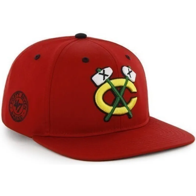 petten-plat-rood-snapback-van-chicago-blackhawks-nhl-van-47-brand petten-plat-rood-snapback-van-chicago-blackhawks-nhl-van-47-brand