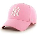 gorra-visera-curva-rosa-lisa-de-mlb-new-york-yankees-de-47-brand