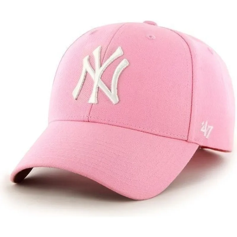 petten-gebogen-roze-verstelbare-band-lisa-van-new-york-yankees-mlb-van-47-brand