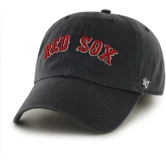 Gorra curva azul marino con nombre frontal grande de MLB Boston Red Sox de 47 Brand