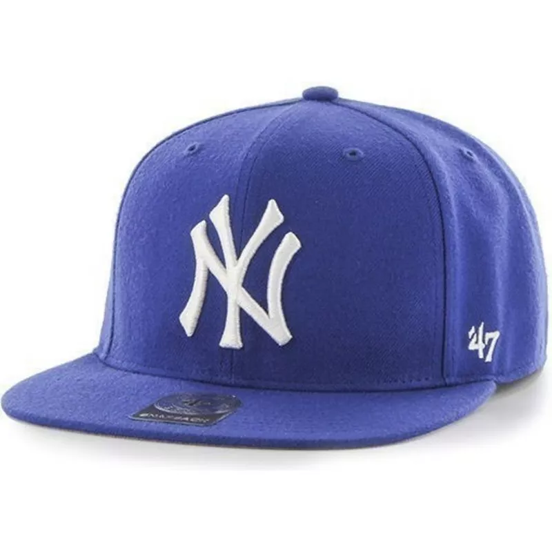 47 Brand Flat Brim Youth New York Yankees MLB Blue Snapback Cap