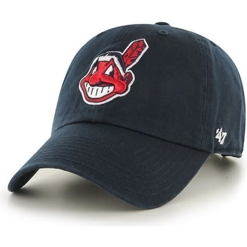 petten-gebogen-marineblauw-verstelbaar-van-cleveland-indians-mlb-van-47-brand