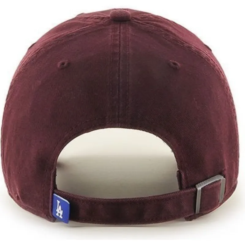 casquette-courbee-grenat-los-angeles-dodgers-mlb-clean-up-47-brand