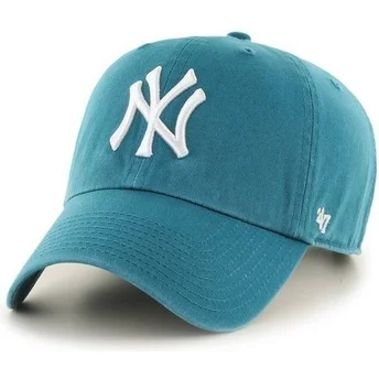 Gorra curva verde azulado de New York Yankees MLB Clean Up de 47 Brand
