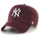 cappellino-visiera-curva-bordeaux-di-new-york-yankees-mlb-clean-up-di-47-brand