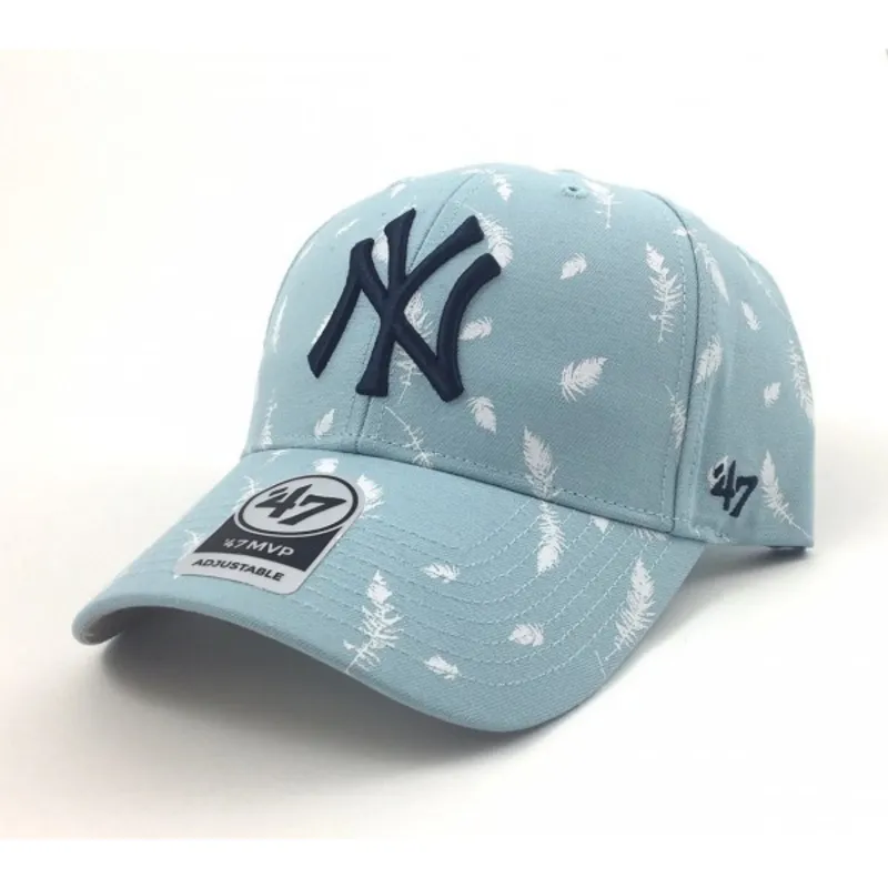 gorra-curva-azul-con-estampado-de-plumas-de-new-york-yankees-mlb-de-47-brand