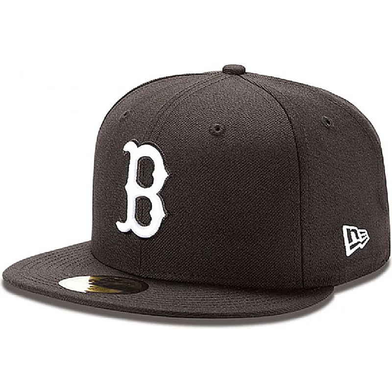 petten-plat-zwart-fitted-59fifty-essential-van-boston-red-sox-mlb-van-new-era
