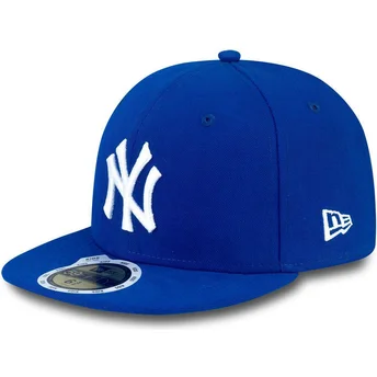 petten-plat-blauw-fitted-voor-kinderen-59fifty-essential-van-new-york-yankees-mlb-van-new-era