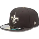 petten-plat-zwart-fitted-59fifty-authentic-on-field-game-van-new-orleans-saints-nfl-van-new-era