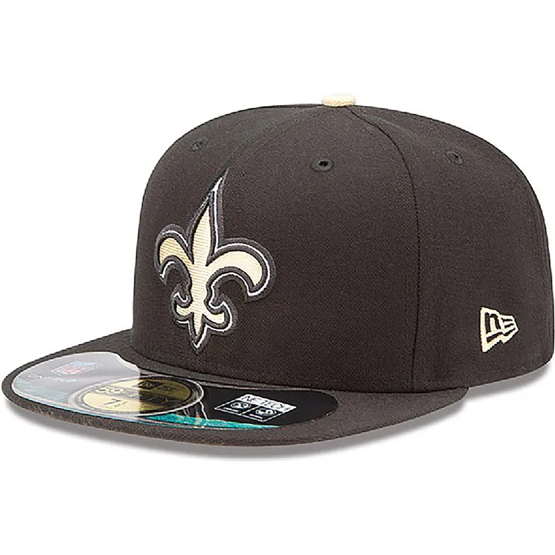 petten-plat-zwart-fitted-59fifty-authentic-on-field-game-van-new-orleans-saints-nfl-van-new-era