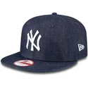 petten-plat-marineblauw-snapback-9fifty-essential-denim-van-new-york-yankees-mlb-van-new-era