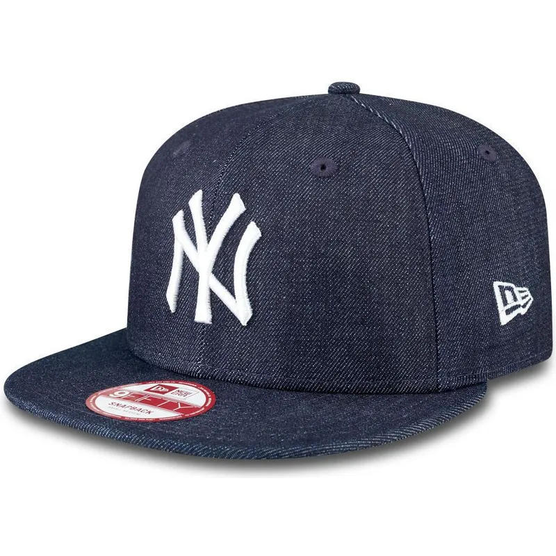 petten-plat-marineblauw-snapback-9fifty-essential-denim-van-new-york-yankees-mlb-van-new-era