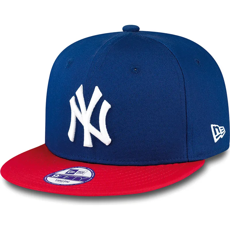 petten-plat-blauw-snapback-voor-kinderen-9fifty-cotton-block-van-new-york-yankees-mlb-van-new-era