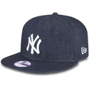 petten-plat-marineblauw-snapback-voor-kinderen-9fifty-essential-denim-van-new-york-yankees-mlb-van-new-era